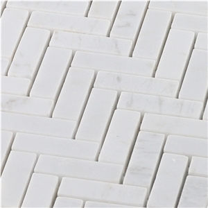 Best Statuary White Marble Herringbone Mosaic