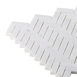 Best Statuary White Marble Herringbone Mosaic