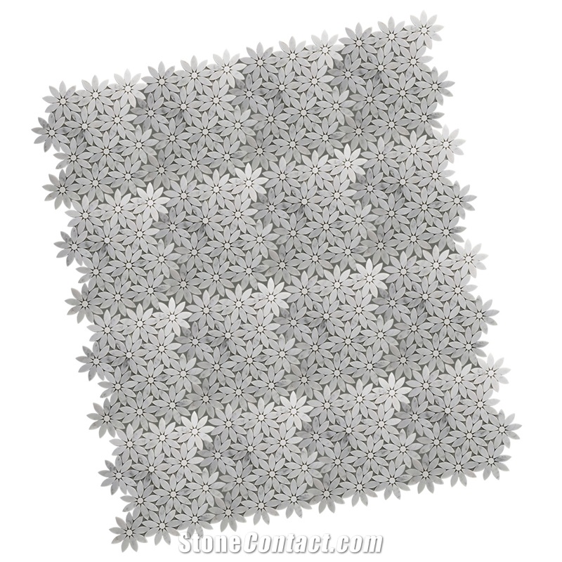 Carrara Flower Design Wall Tiles Moasic