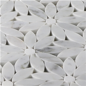 Carrara Flower Design Wall Tiles Moasic