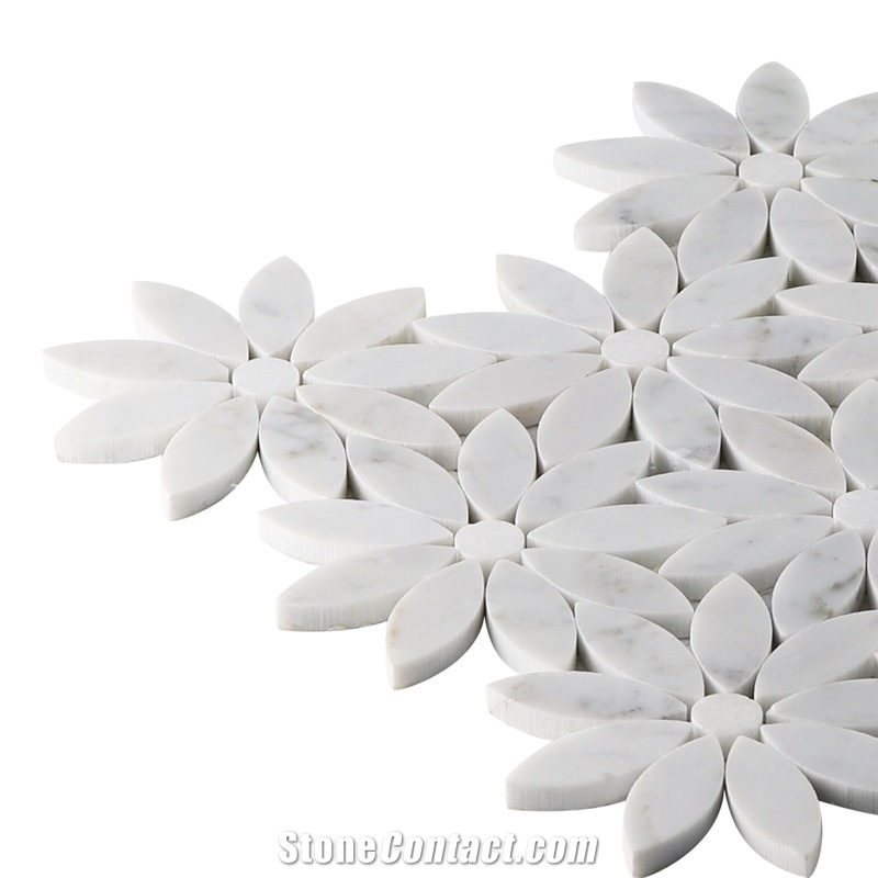 Carrara Flower Design Wall Tiles Moasic
