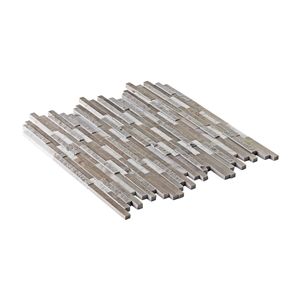 Cinderella Grey+Volakas Mixed Finish Linear Mosaic