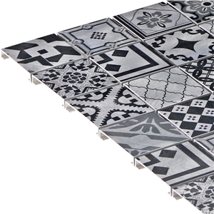 Inkjet Mosaic Grey Flower Pattern Tile
