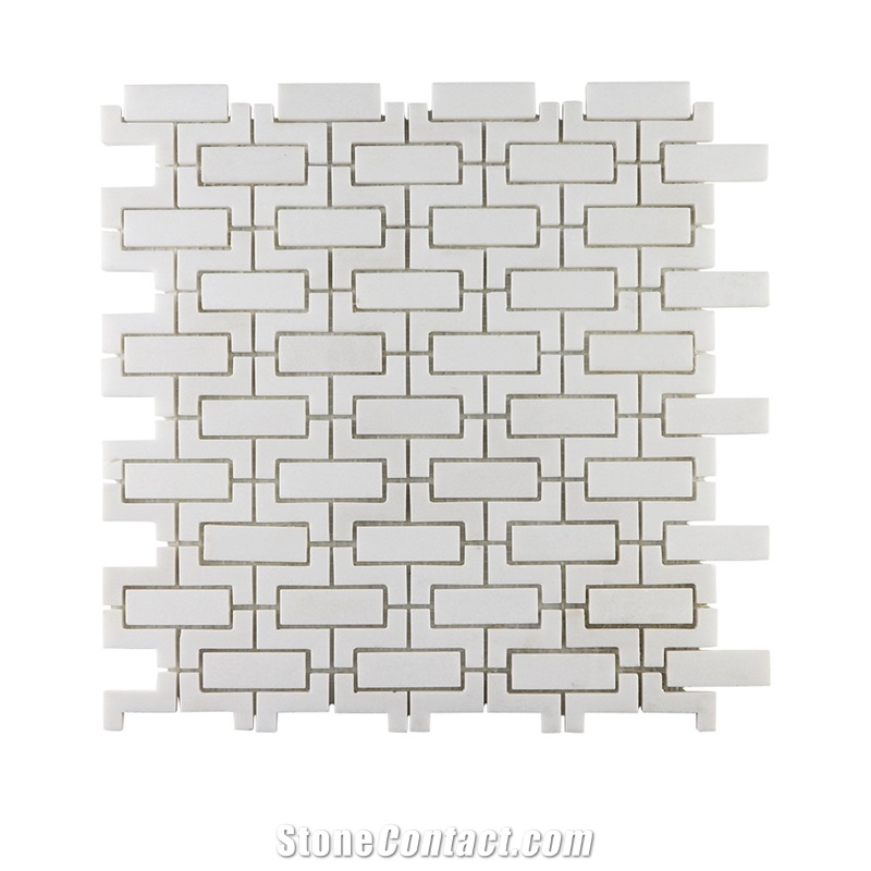 Inlay Thassos Honey Comb Mosaic