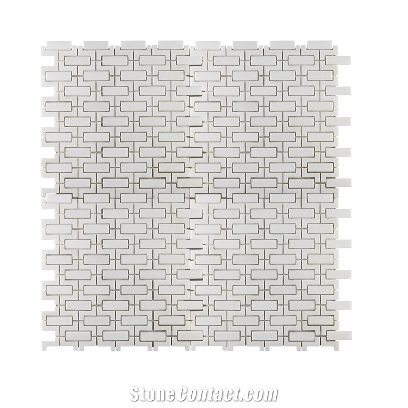 Inlay Thassos Honey Comb Mosaic