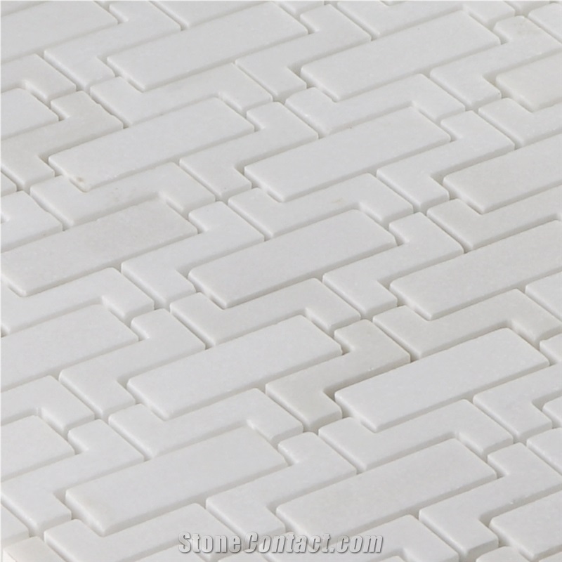 Inlay Thassos Honey Comb Mosaic