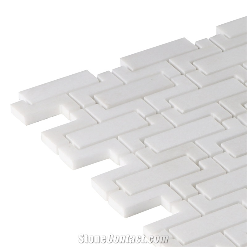 Inlay Thassos Honey Comb Mosaic