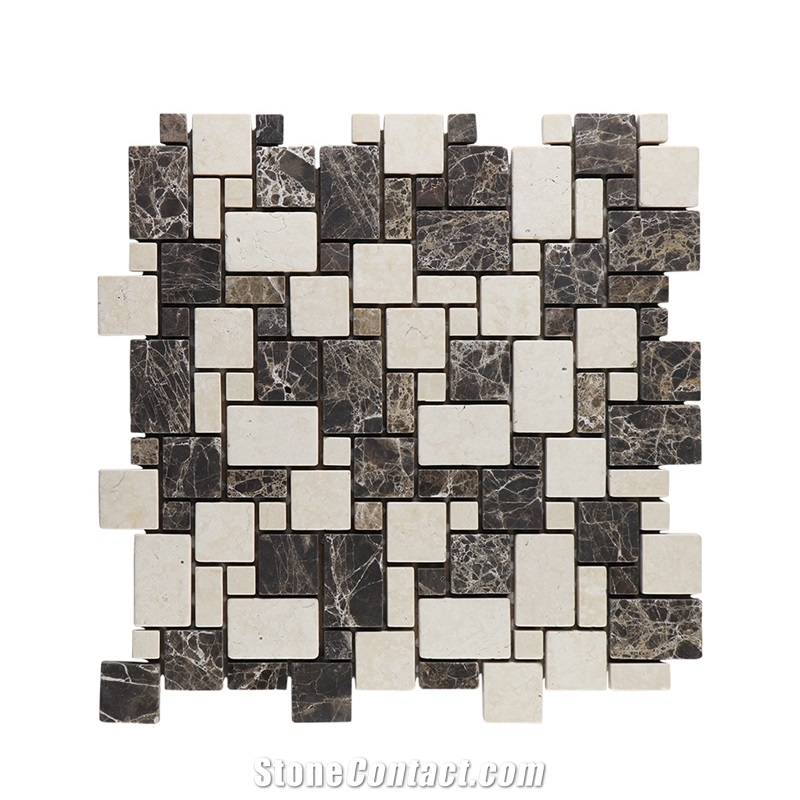 Mixed Dark Emperador Light Emperador Mosaic Tile