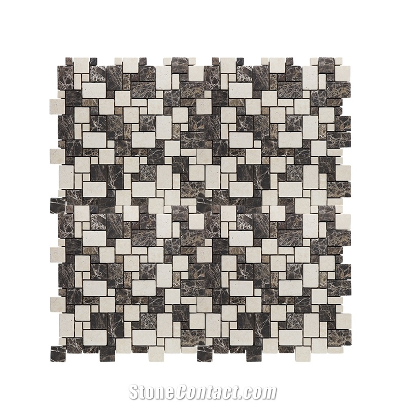 Mixed Dark Emperador Light Emperador Mosaic Tile