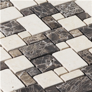 Mixed Dark Emperador Light Emperador Mosaic Tile