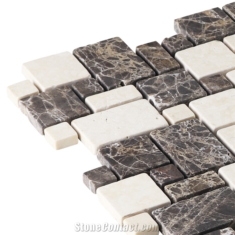 Mixed Dark Emperador Light Emperador Mosaic Tile