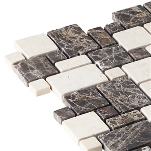 Mixed Dark Emperador Light Emperador Mosaic Tile