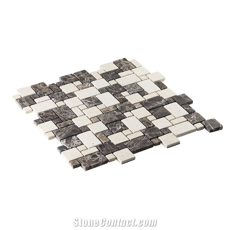 Mixed Dark Emperador Light Emperador Mosaic Tile
