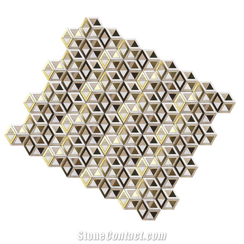 Natural Marble Stone Mix Metal Mosaic