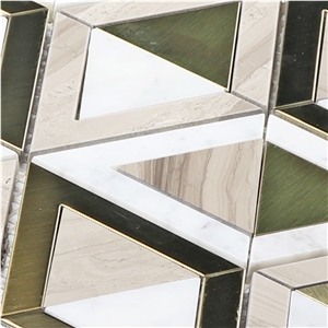 Natural Marble Stone Mix Metal Mosaic