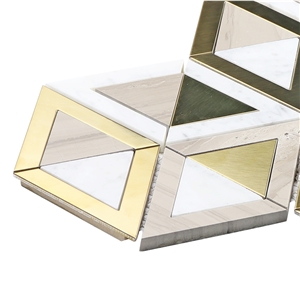 Natural Marble Stone Mix Metal Mosaic