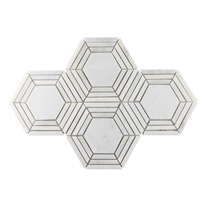 White Hexagon Marble Moasic Tile