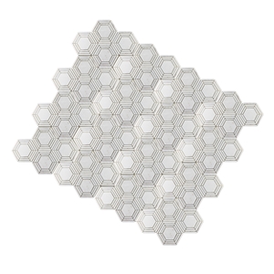White Hexagon Marble Moasic Tile