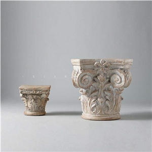 Granite Column Capital Top Handcarve