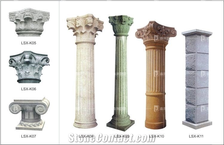 Granite Column Capital Top Handcarve