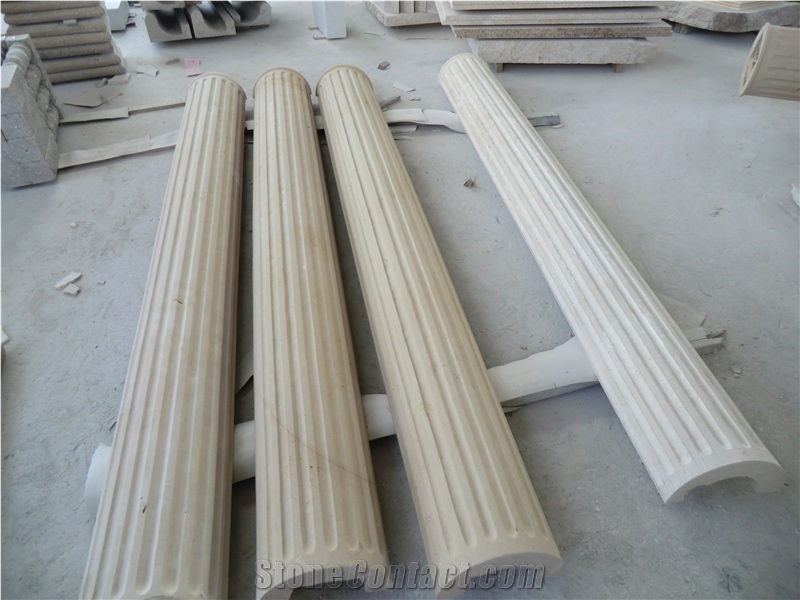 White Limestone Column Capital Base Shaft