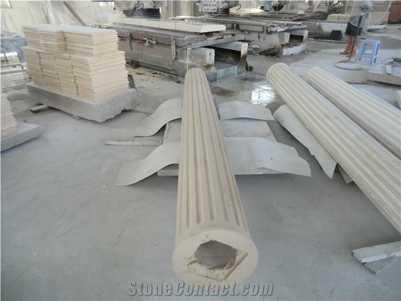 White Limestone Column Capital Base Shaft