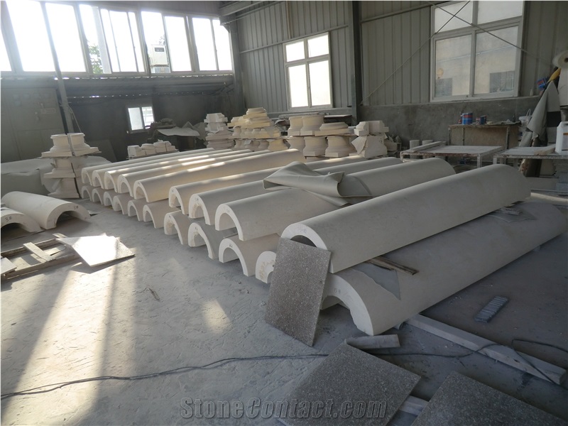 White Limestone Column Capital Base Shaft