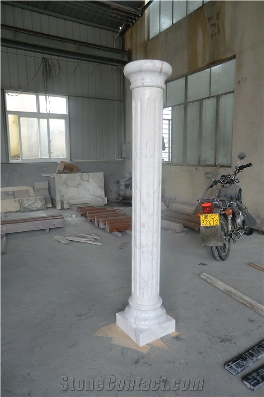 White Limestone Column Capital Base Shaft