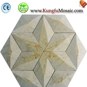 Beige Hexagram Marble Mosaic 3d Tiles Beige Hexagram Marble Mosaic 3d Tiles