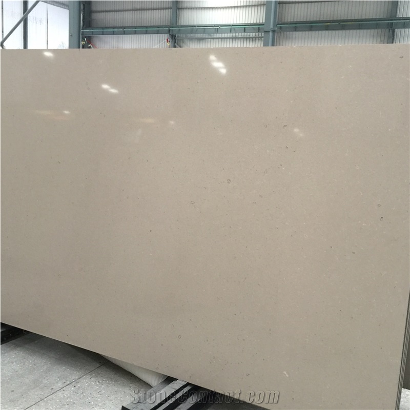 Artificial Sahara Beige Quartz Stone Slabs Msq4007
