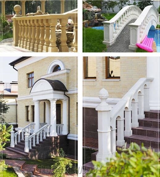 Balcony Fence Railing Natural Limestone Baluster