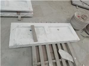 Bianco Carrara Marble Bathroom Rectangle Basins