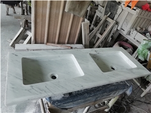 Bianco Carrara Marble Kitchen Rectangle Stone Sink