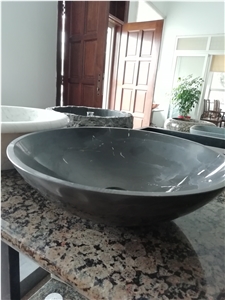 Bianco Carrara White Marble Bathroom Oval Basins