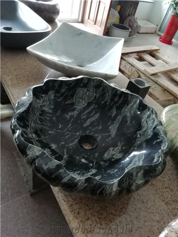 Bianco Carrara White Marble Bathroom Oval Basins