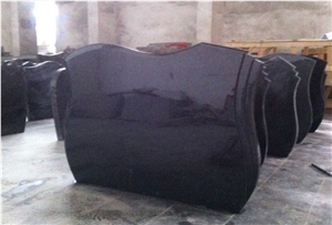 Black Color Heart Tombstones Upright Monuments