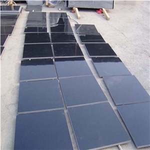 Black Color Tiles Polished Mongolia Black Granite