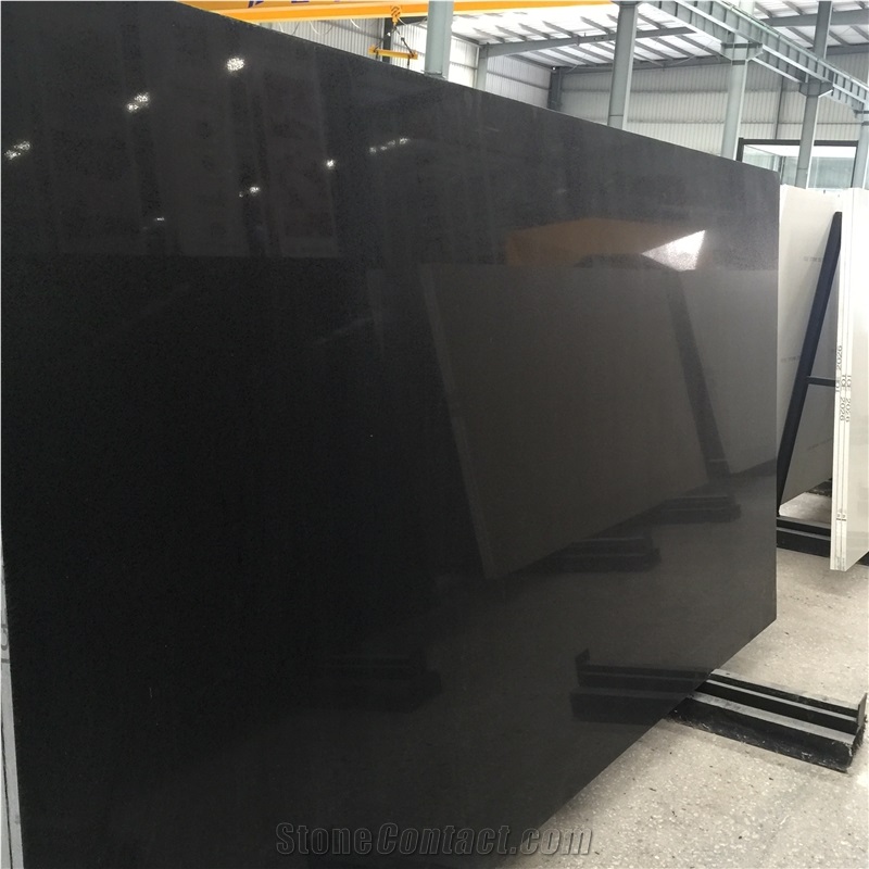 Black Crystal Quartz Stone Slab for Wall Tile 2014