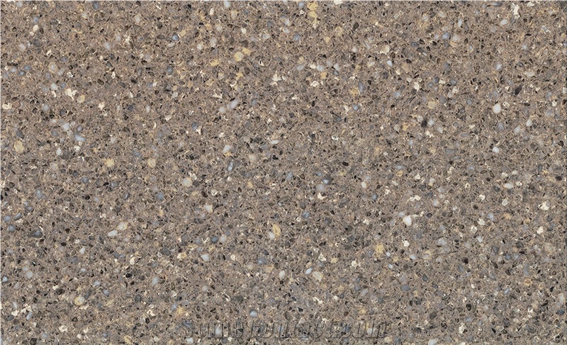 Brown Solid Quartz Surface Stone Slabs Msq1674