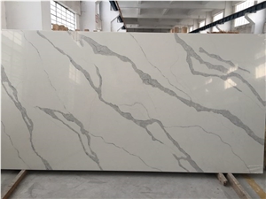 Calacatta White Bathroom Quartz Stone Slabs 4028