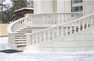 Carved Railing Limestone for Staircase