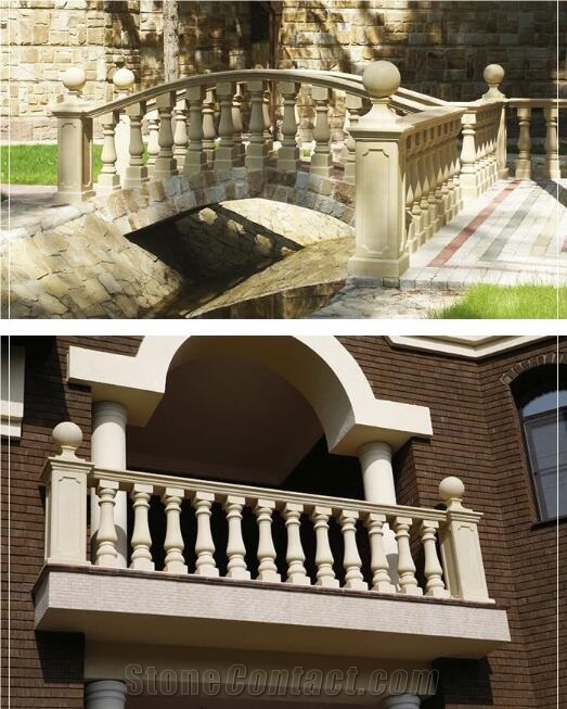 Carved Railing Limestone for Staircase
