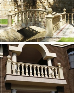 Carved Railing Limestone for Staircase