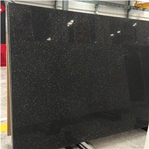 Cheap China Black Galaxy Quartz Stone Slabs 4021