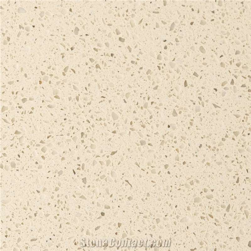 Cheap Light Cream Quartz Kitchen Stone Slabs 2024