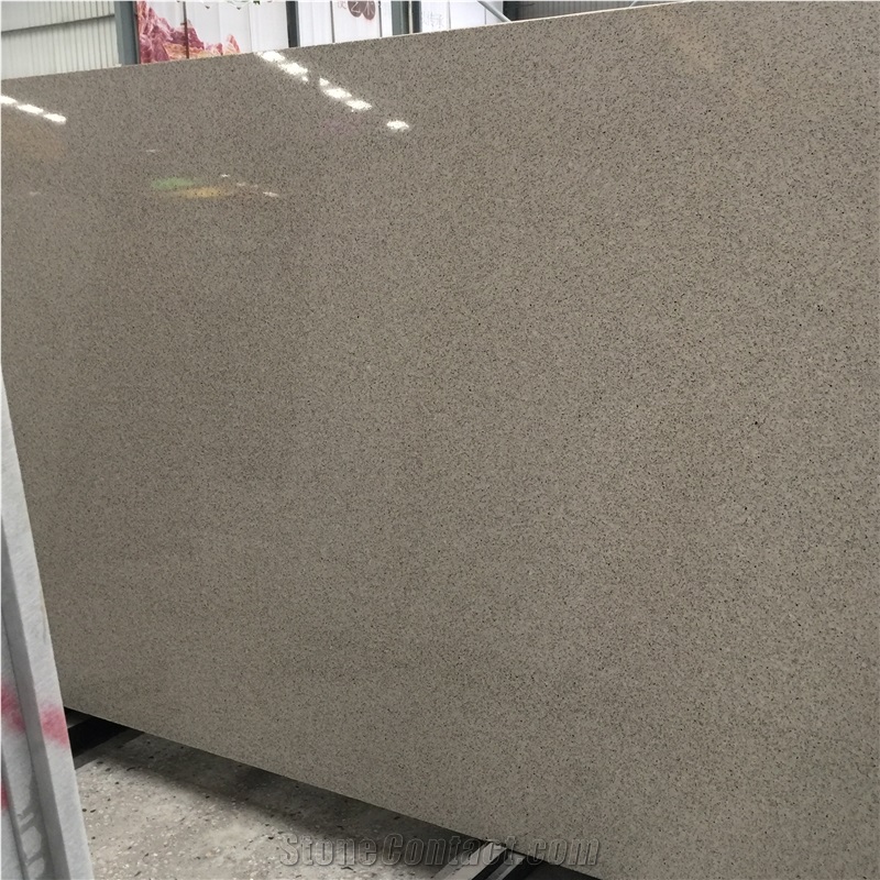Cheap Light Grey Crystal Quartz Stone Slabs 1525