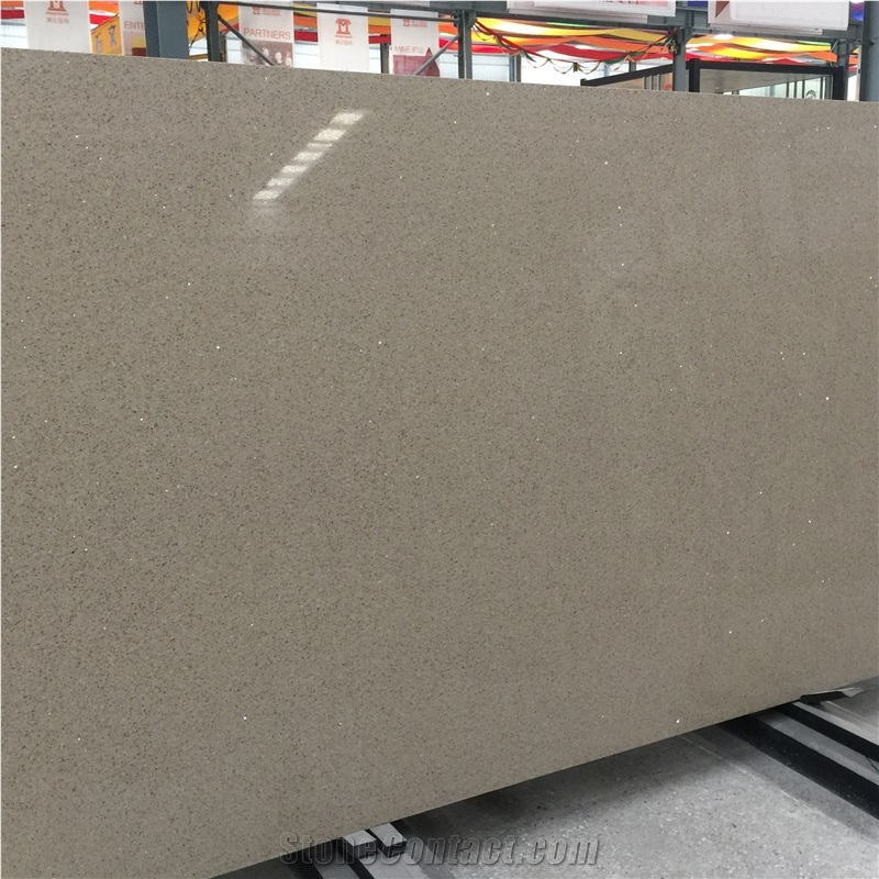 Cheap Price Mirror Silver Quartz Stone Slabs 1551