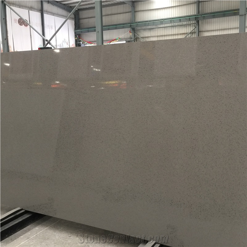Cheap Sparkling Black Quartz Stone Tile Slabs 4017