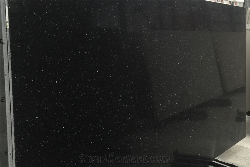 China Artificial Star Black Quartz Stone Slab 5018