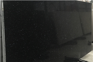 China Artificial Star Black Quartz Stone Slab 5018